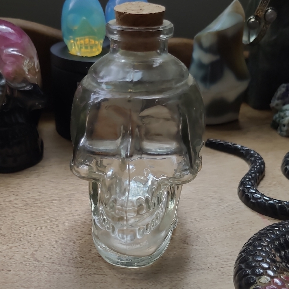 Glass Skull Bottle with Cork Price Is For One